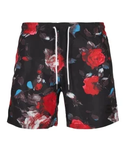 Best deal 🌟 Urban Classics Rose Pattern Swim Shorts In Black 😀 -Maddox Shop unnamed file 1265