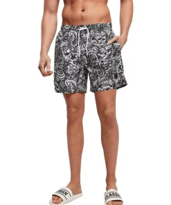Best deal β€οΈ Urban Classics Tattoo Pattern Swim Shorts In Black π