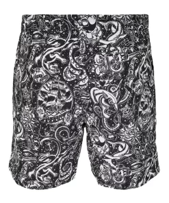 Best deal ❤️ Urban Classics Tattoo Pattern Swim Shorts In Black 👍 -Maddox Shop unnamed file 1387