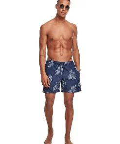 Top 10 ✔️ Urban Classics Floral Pattern Swim Shorts In Navy ❤️