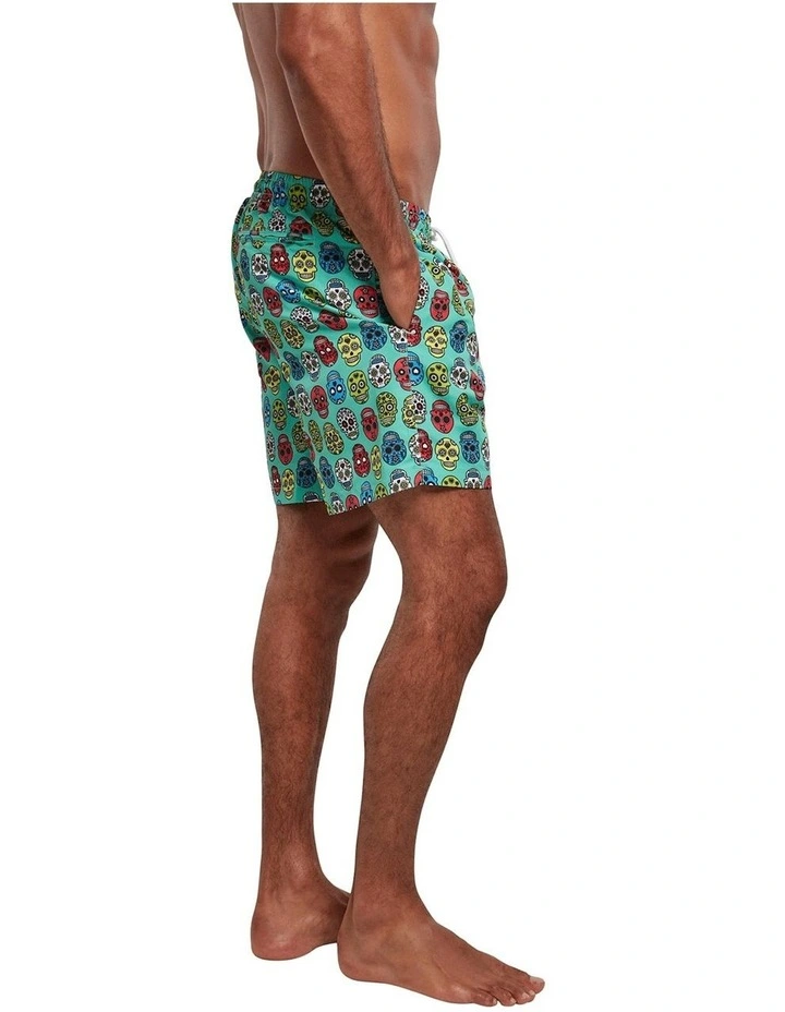 Best Pirce π― Urban Classics Calavera Pattern Swim Shorts In Green π 6 Best Pirce π― Urban Classics Calavera Pattern Swim Shorts In Green π - Image 4