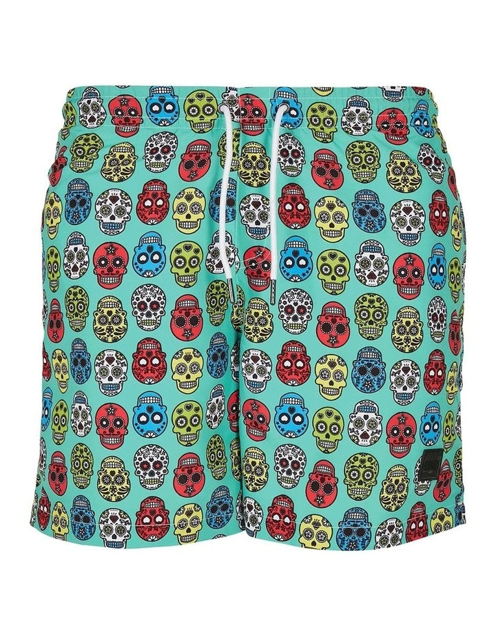 Best Pirce π― Urban Classics Calavera Pattern Swim Shorts In Green π 7 Best Pirce π― Urban Classics Calavera Pattern Swim Shorts In Green π - Image 5