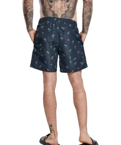 Buy 🎉 Urban Classics Island Pattern Swim Shorts In Navy ⌛ -Maddox Shop unnamed file 1425