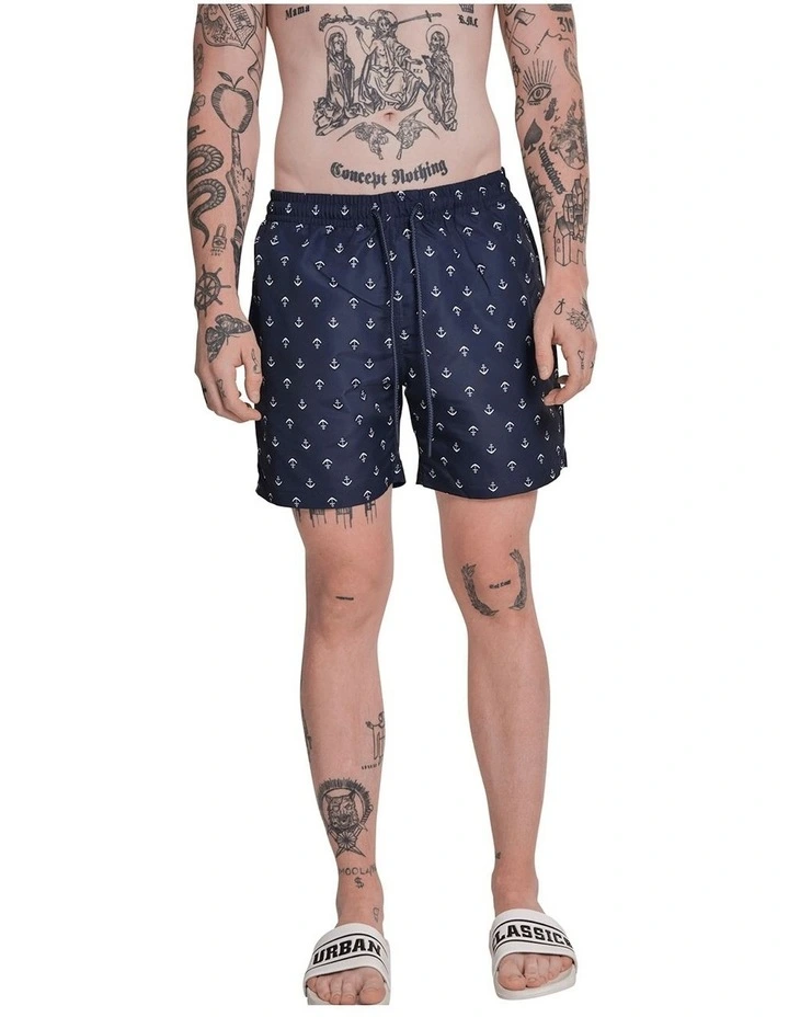 Cheapest β€οΈ Urban Classics Anchor Pattern Swim Shorts In Navy π 4 Cheapest β€οΈ Urban Classics Anchor Pattern Swim Shorts In Navy π - Image 2