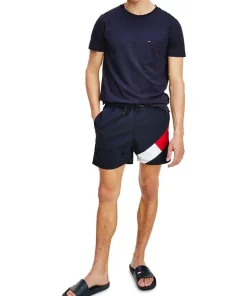Outlet 🛒 Tommy Hilfiger Solid Flag Swimshort In Desert Sky ✨