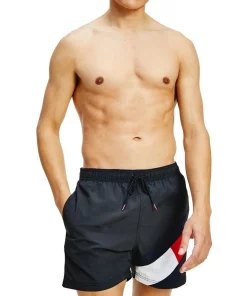 Deals 🛒 Tommy Hilfiger Solid Flag Swimshort Black ⌛