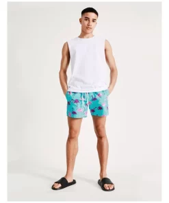 Best Sale 🔥 Kenji Swim Flamingos Swim Short In Blue 😉