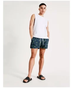 Top 10 👏 Kenji Swim Crypto Palms Swim Short In Black 🎉