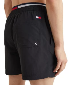 Hot Sale 😀 Tommy Hilfiger Logoline Double Band Swimshort In Black ✔️ -Maddox Shop unnamed file 1627