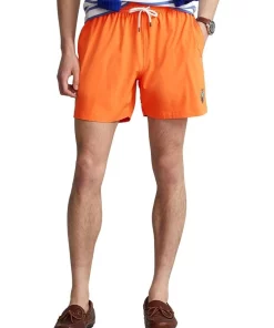 Wholesale ⭐ Polo Ralph Lauren 5.75-Inch Traveler Classic Swim Trunk In Orange 😍