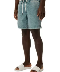 Deals 🤩 Industrie The Acid Wash Bahama Swim Short In Teal 🔔 -Maddox Shop unnamed file 1677