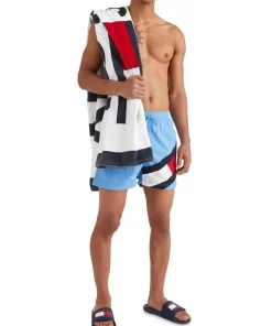 Deals 😉 Tommy Hilfiger Slim Fit Solid Flag Swimshort In Blue 😍 -Maddox Shop unnamed file 1703