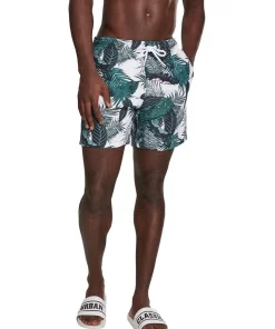 Flash Sale 👍 Urban Classics Leaves Pattern Swim Shorts In Green ⌛ -Maddox Shop unnamed file 1813