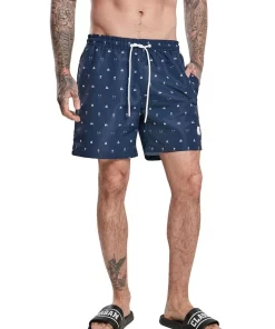 Discount 😀 Urban Classics Pattern Swim Shorts In Blue 🎉