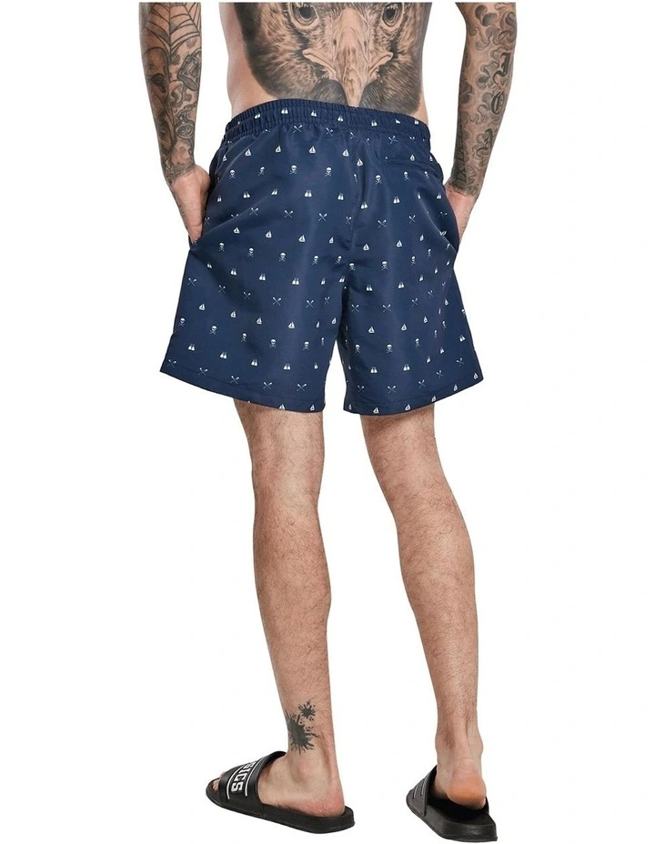 Discount π Urban Classics Pattern Swim Shorts In Blue π 4 Discount π Urban Classics Pattern Swim Shorts In Blue π - Image 2