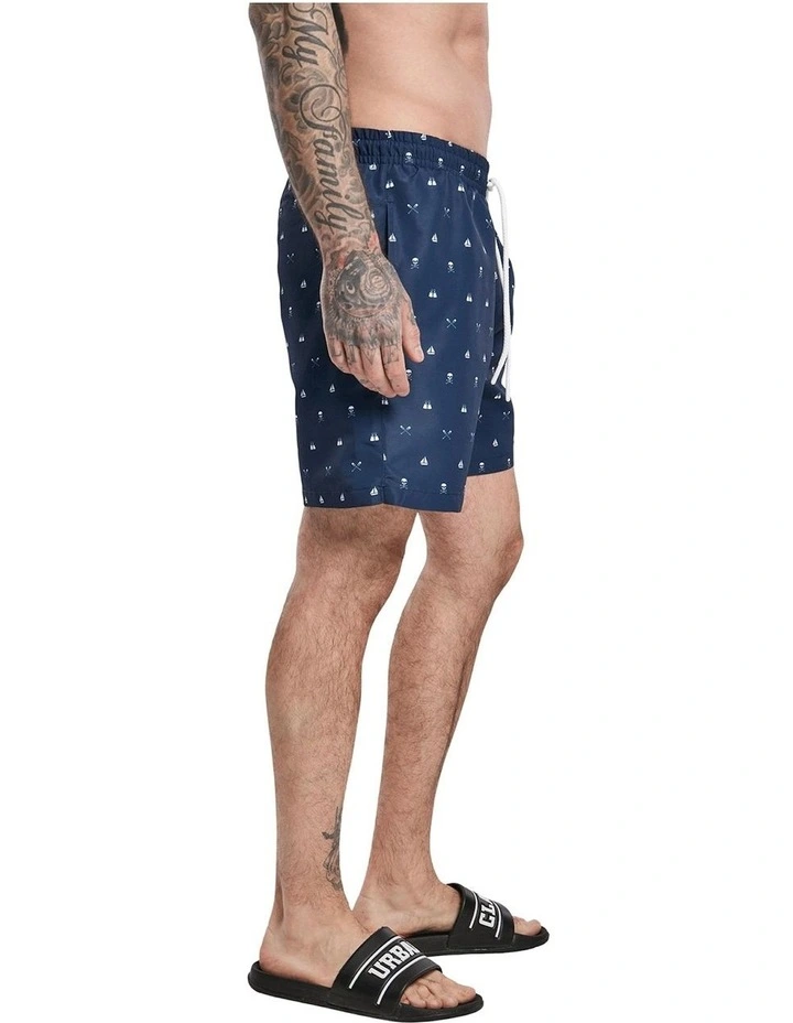 Discount π Urban Classics Pattern Swim Shorts In Blue π 5 Discount π Urban Classics Pattern Swim Shorts In Blue π - Image 3