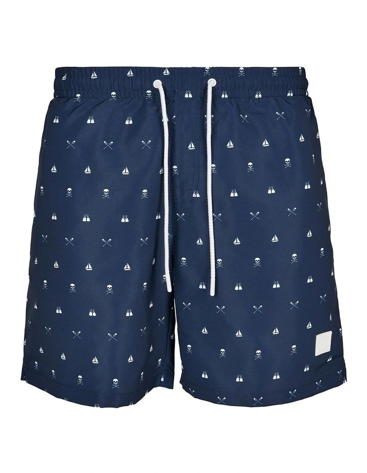 Discount π Urban Classics Pattern Swim Shorts In Blue π 7 Discount π Urban Classics Pattern Swim Shorts In Blue π - Image 5