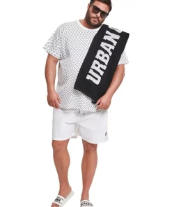 Buy 👏 Urban Classics Block Swim Shorts In White ⌛