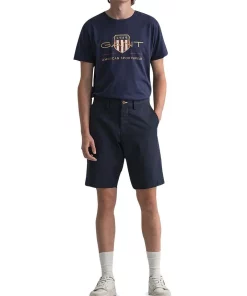 Discount 💯 Gant Relaxed Twill Shorts In Marine 🥰
