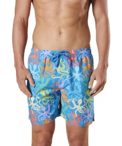Best Sale 🥰 Mitch Dowd Men's Bright Octopus Repreve Swimshort In Blue 👍