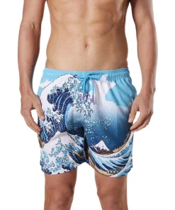 Best Pirce 👍 Mitch Dowd Men's The Great Wave Repreve Swimshort In Blue 🎉