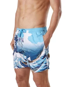 Best Pirce 👍 Mitch Dowd Men's The Great Wave Repreve Swimshort In Blue 🎉 -Maddox Shop unnamed file 348