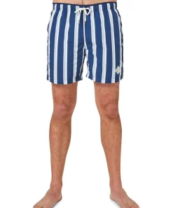 Promo 😍 Blazer Harry Multi Stripe Swim Short In Navy/White 👍