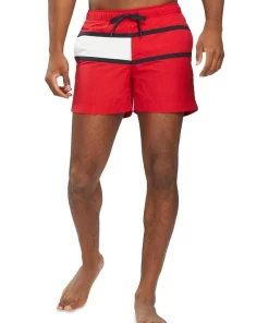Promo 👏 Tommy Hilfiger Core Flag Swimshort In Red 😍