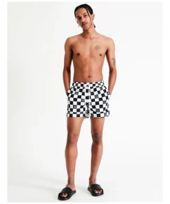 Coupon 🔥 Kenji Swim Checked Out Swim Short In Black 🔥