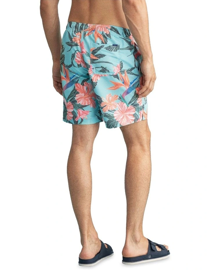 Best Sale π Gant Tropical Print Swim Short In Light Aqua Green π 5 Best Sale π Gant Tropical Print Swim Short In Light Aqua Green π - Image 3